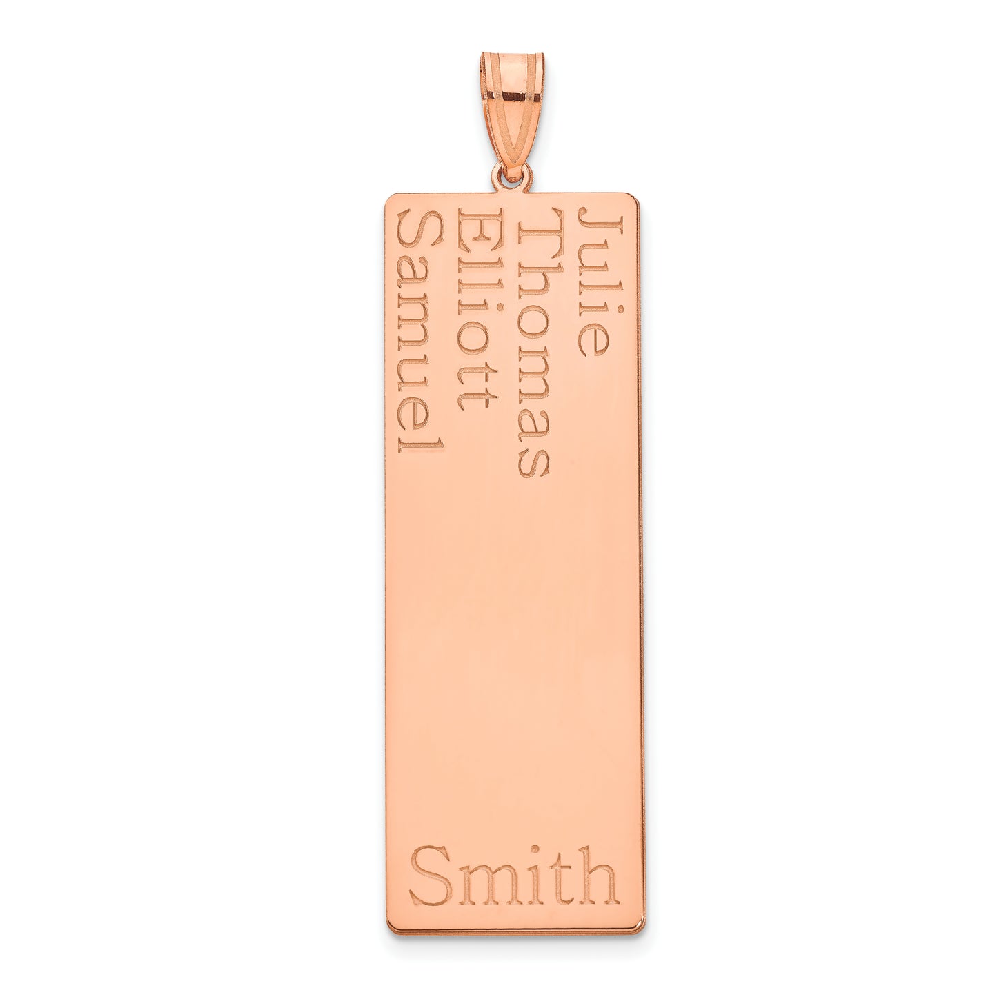 14K Rose Gold 4 Name Family Pendant