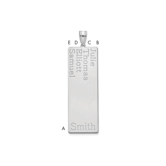 10K White Gold 4 Name Family Pendant