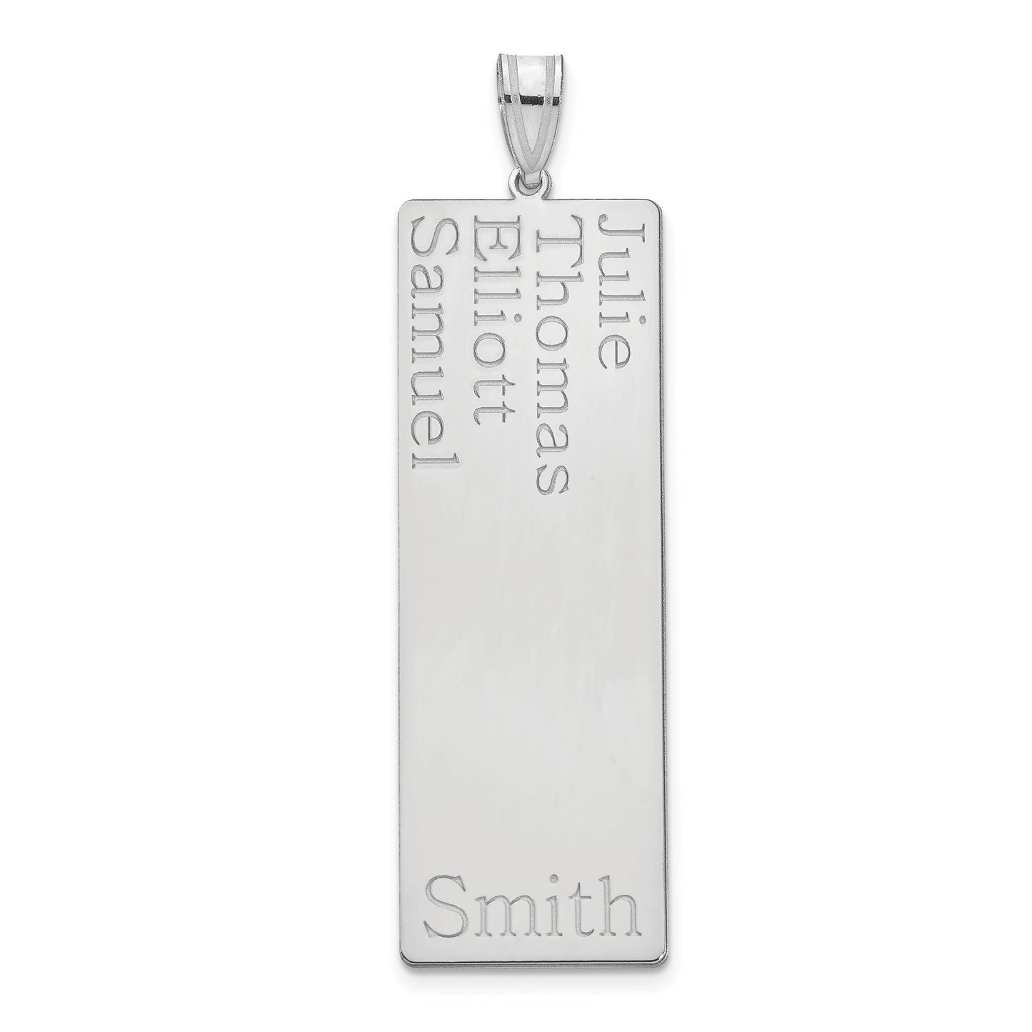 10K White Gold 4 Name Family Pendant