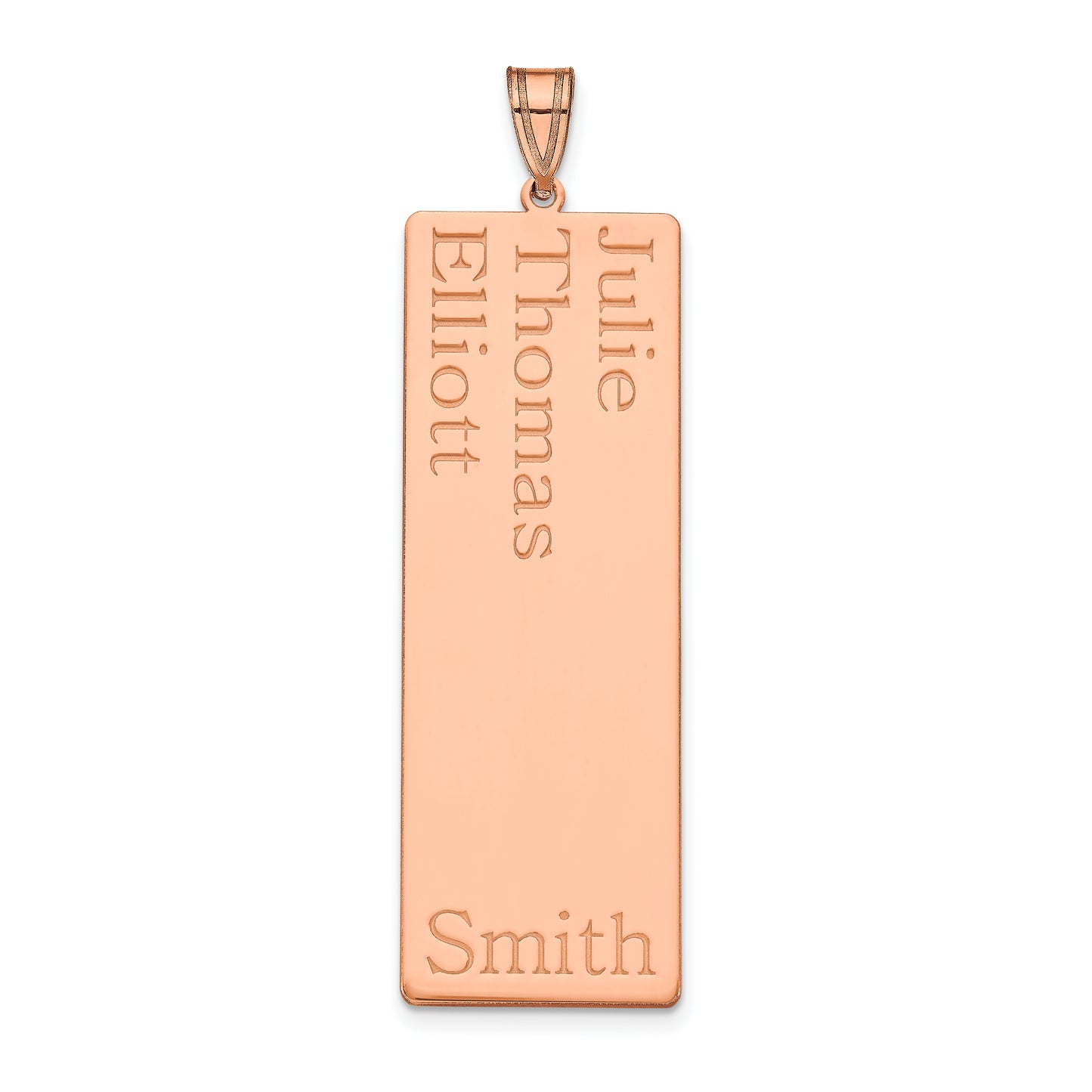 10K Rose Gold 3 Name Family Pendant