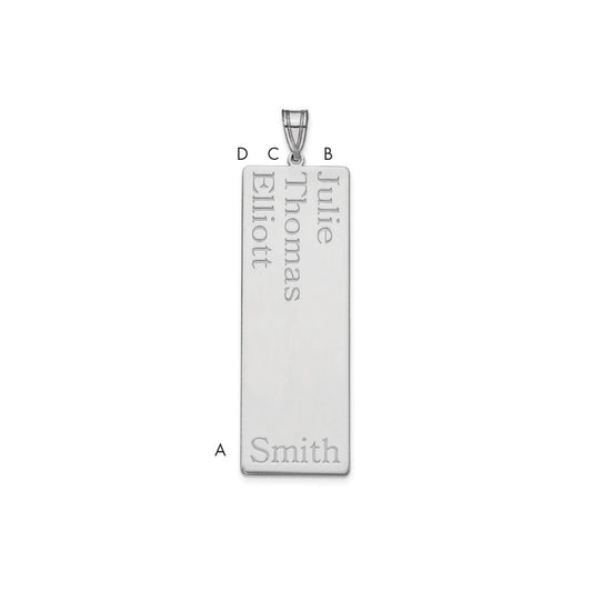 10K White Gold 3 Name Family Pendant