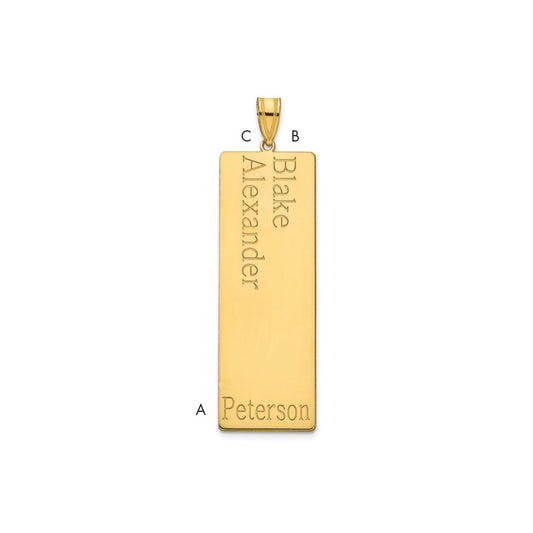 10K Yellow Gold 2 Name Family Pendant