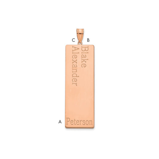 10K Rose Gold 2 Name Family Pendant