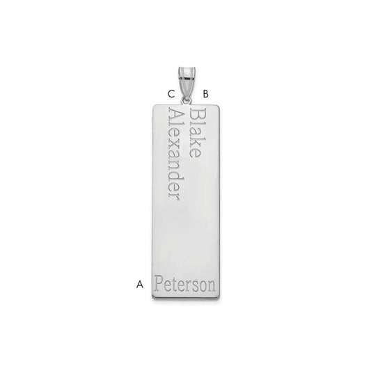 10K White Gold 2 Name Family Pendant