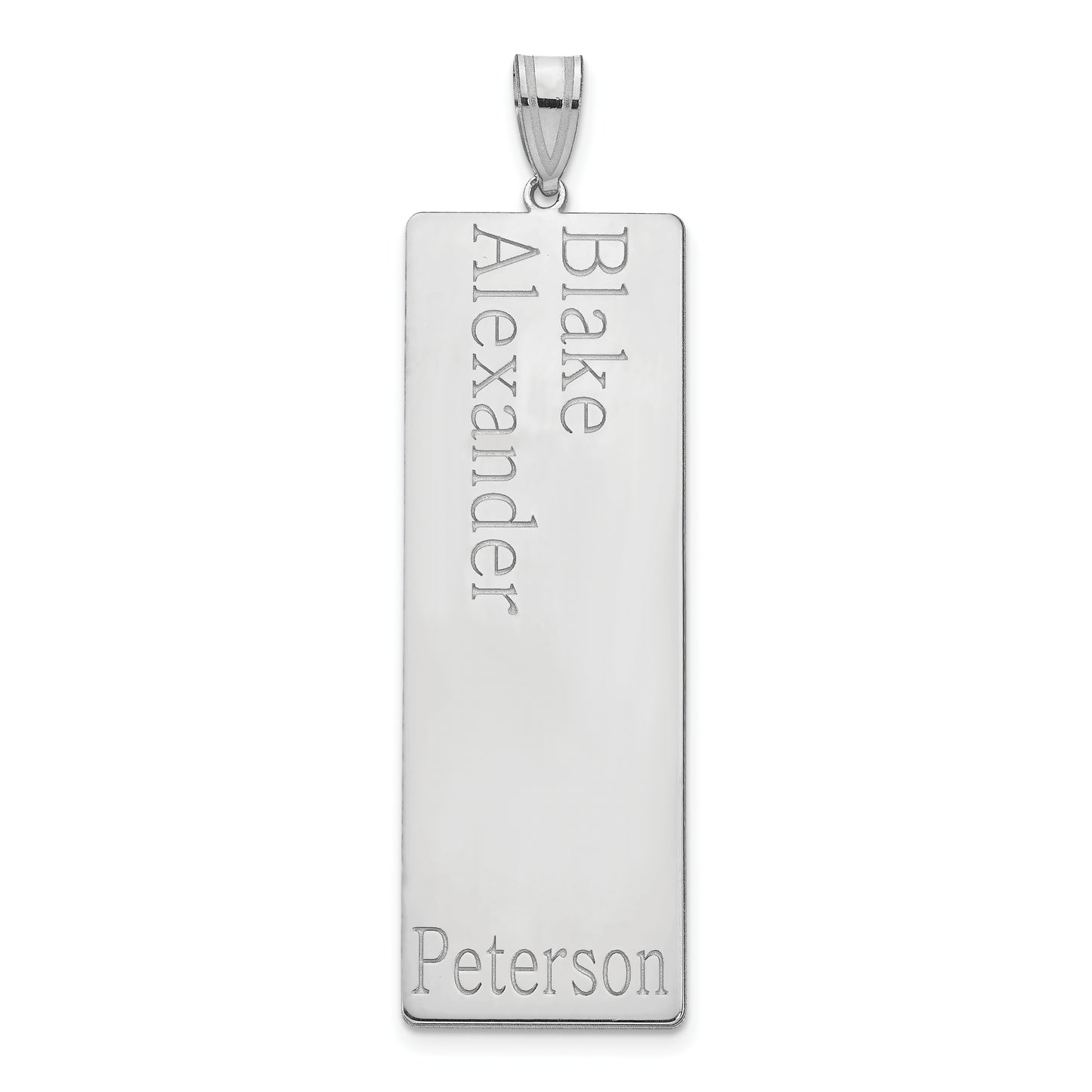 10K White Gold 2 Name Family Pendant