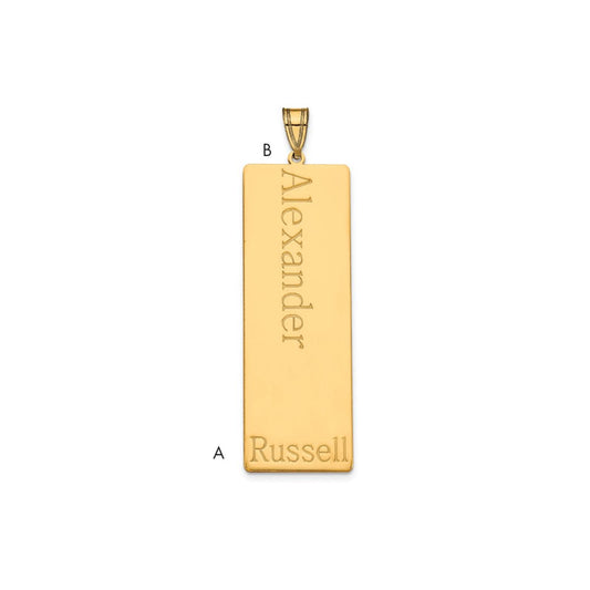 10K Yellow Gold 1 Name Family Pendant