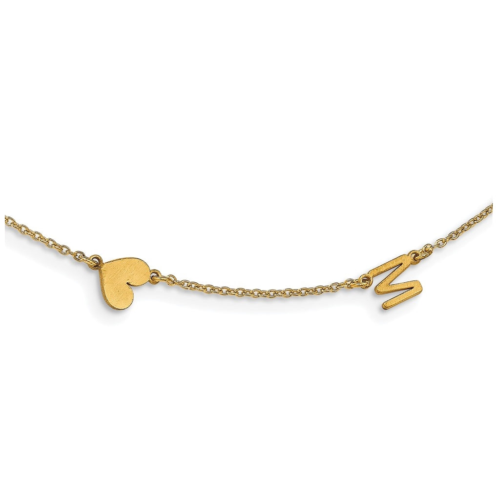 Sterling Silver Gold Plated 2 Initial Symbol Necklace