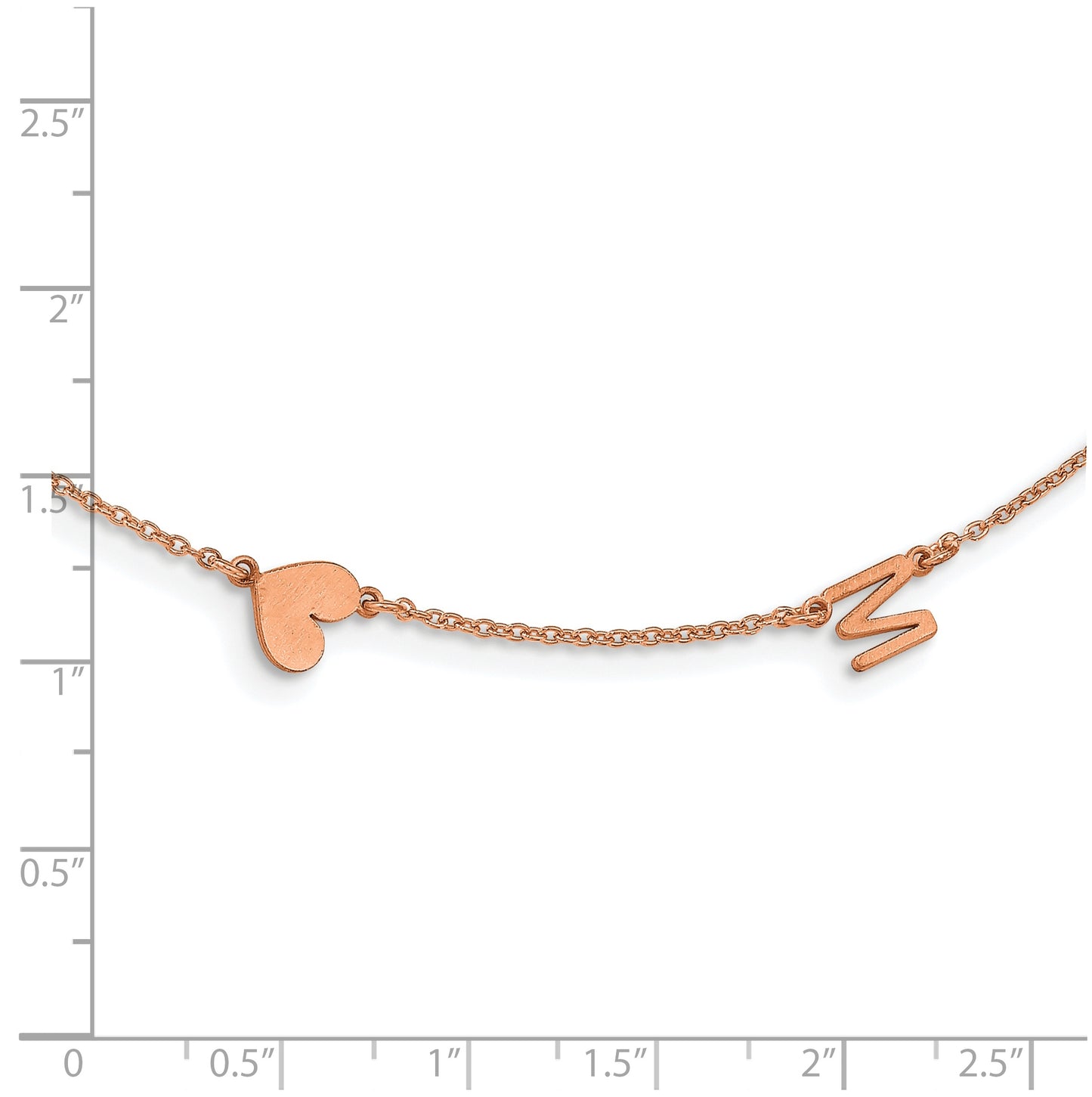 Sterling Silver Rose Gold plated 2 Initial Symbol Necklace