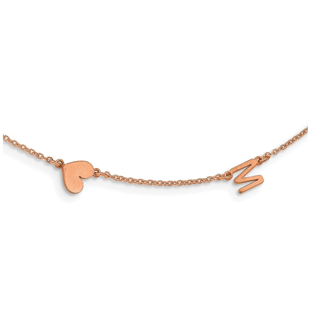 Sterling Silver Rose Gold plated 2 Initial Symbol Necklace