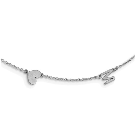 14K White Gold 2 Initial Symbol Necklace