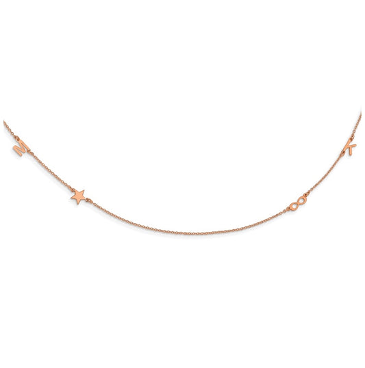 14K Rose Gold 4 Initial Symbol Necklace