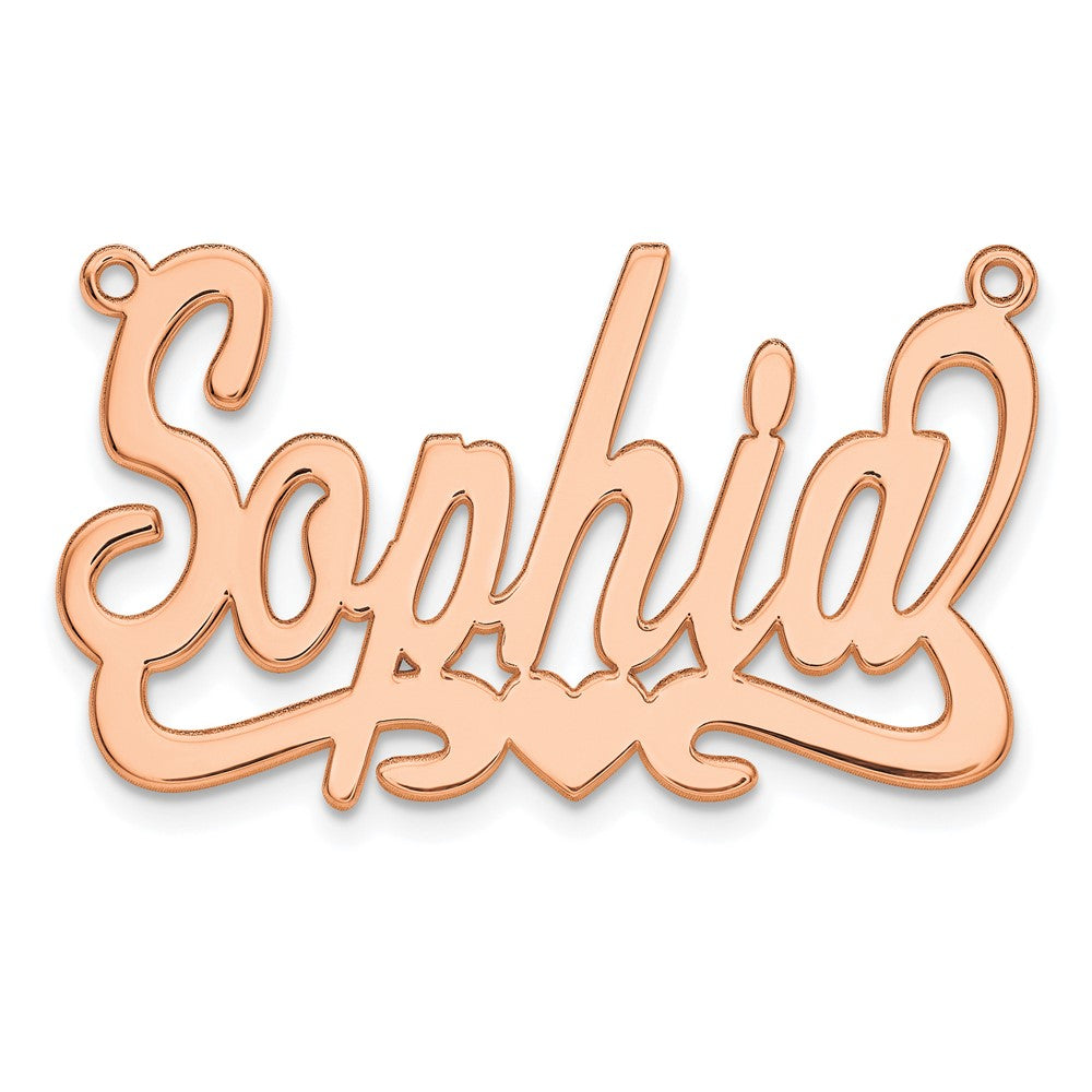 14K Rose Gold Polished with Heart Name Plate