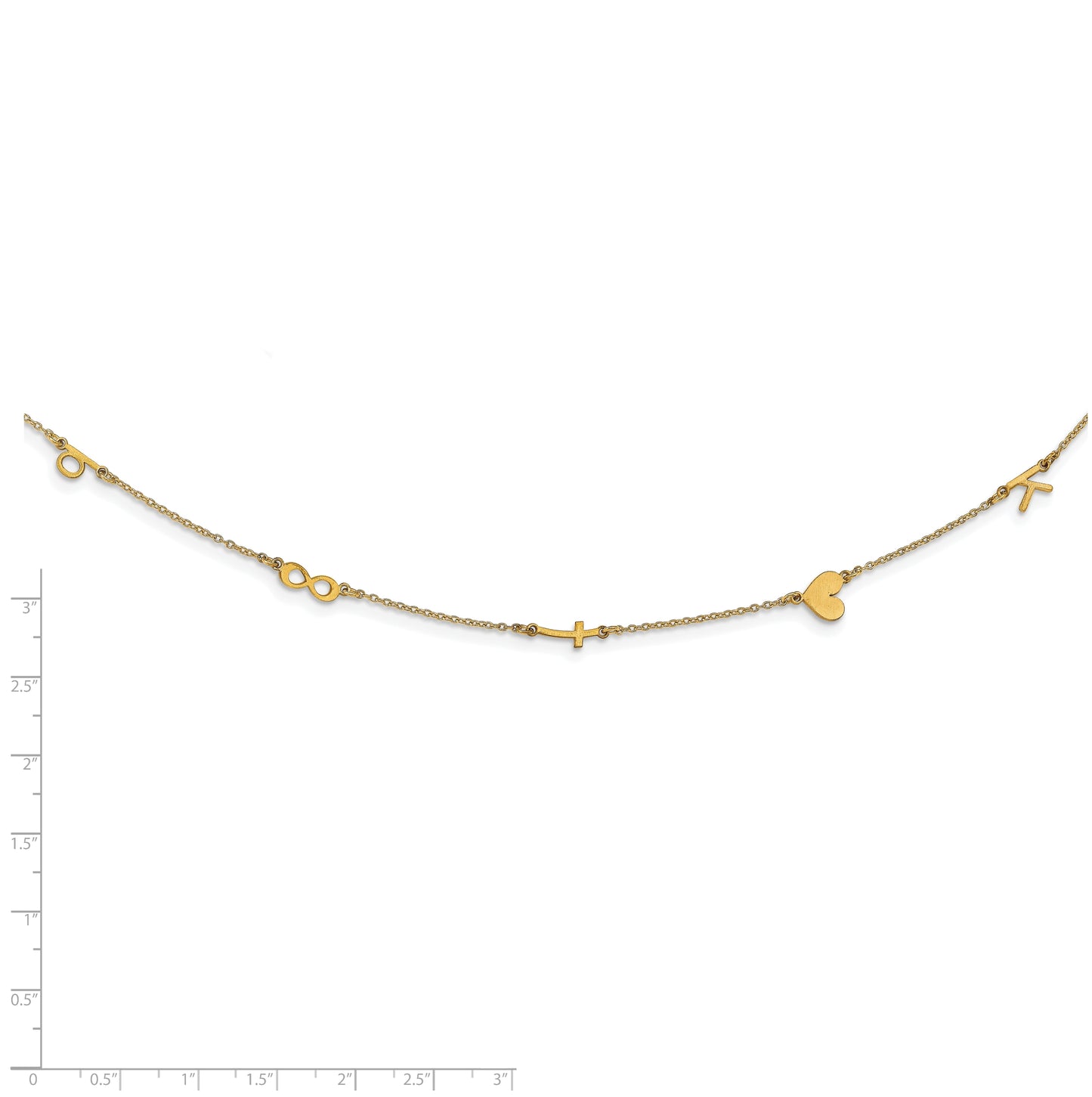 Sterling Silver Gold Plated 5 Initial Symbol Necklace