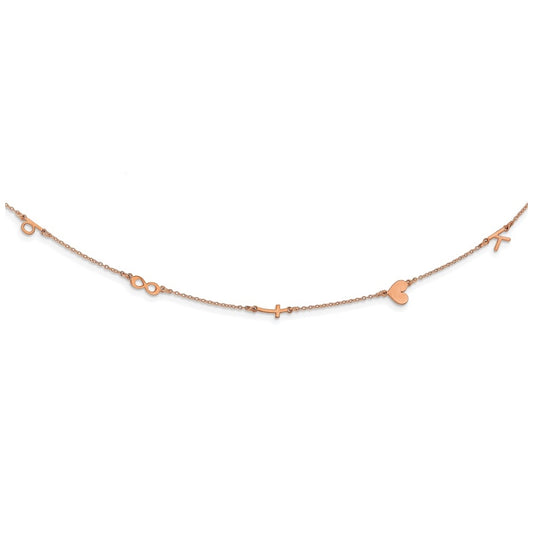 14K Rose Gold 5 initial Symbol Necklace
