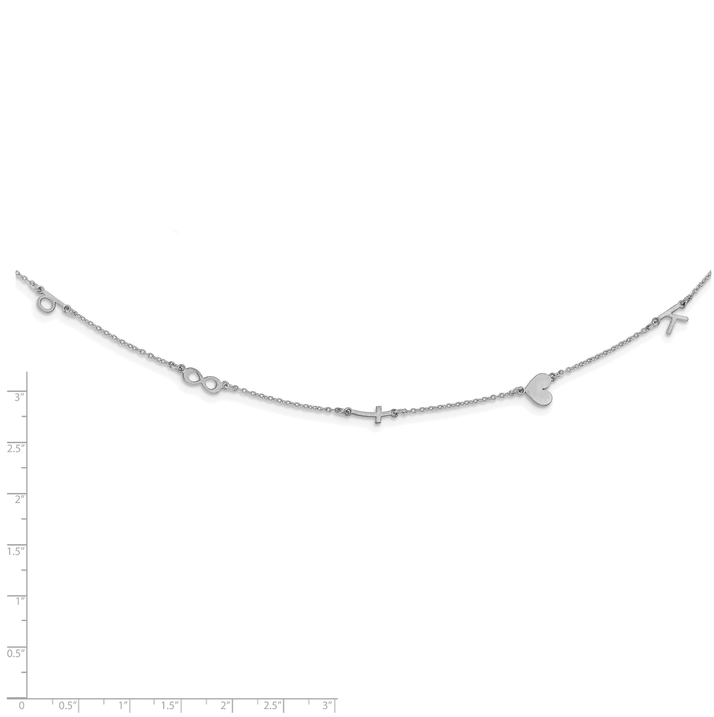 14K White Gold 5 Initial Symbol Necklace