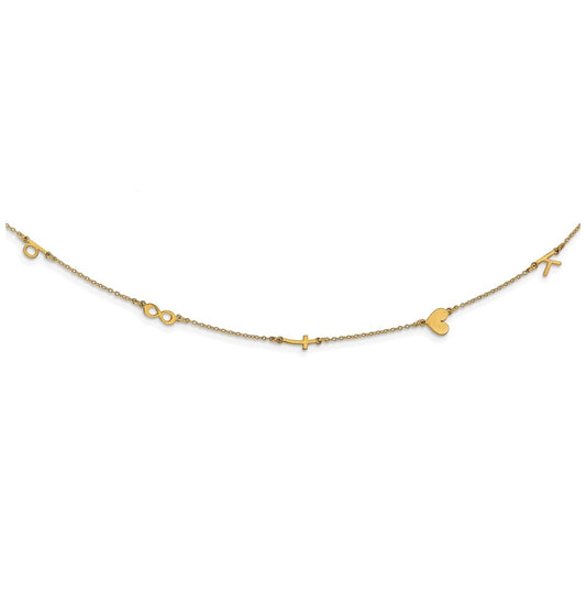14K Yellow Gold 5 Initial/Symbol Necklace