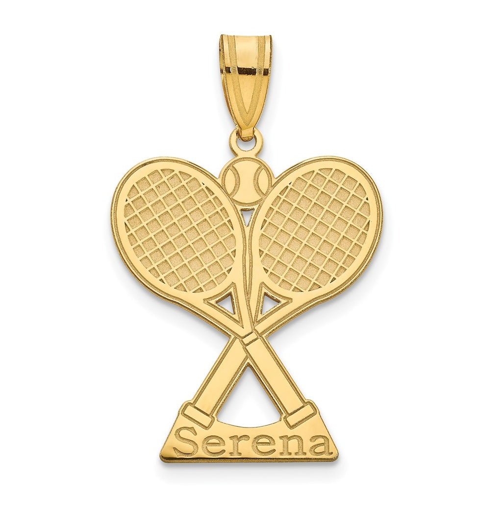 14k Yellow Or White Or Rose Gold Or Sterling Silver Personalized Tennis Pendant