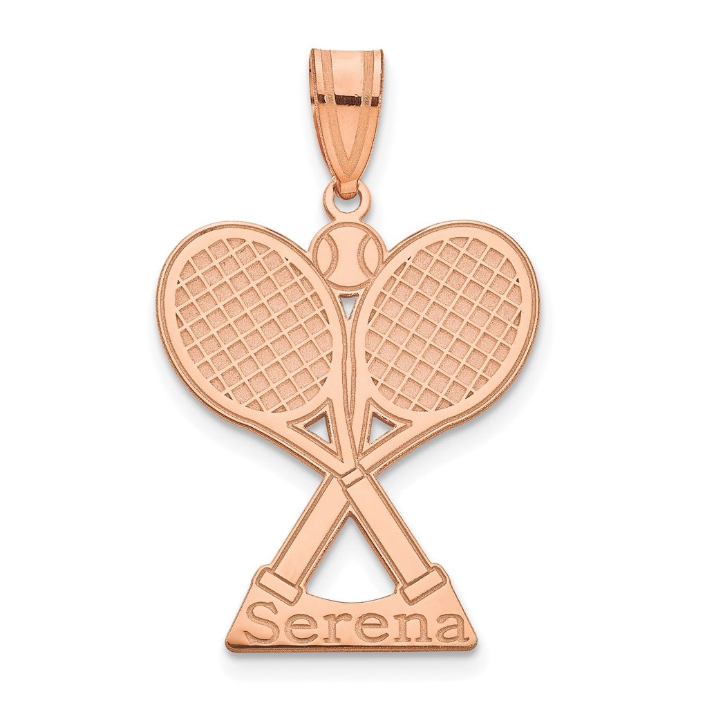 14k Yellow Or White Or Rose Gold Or Sterling Silver Personalized Tennis Pendant
