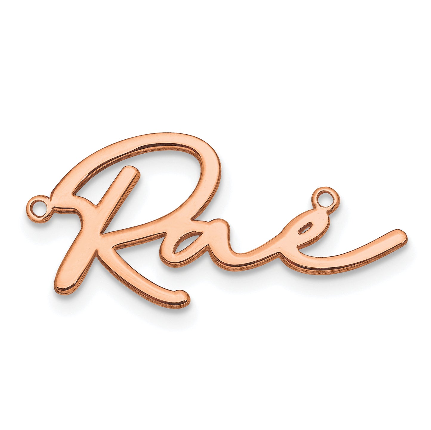 14K Rose Gold Polished Bathinda Font Name Plate
