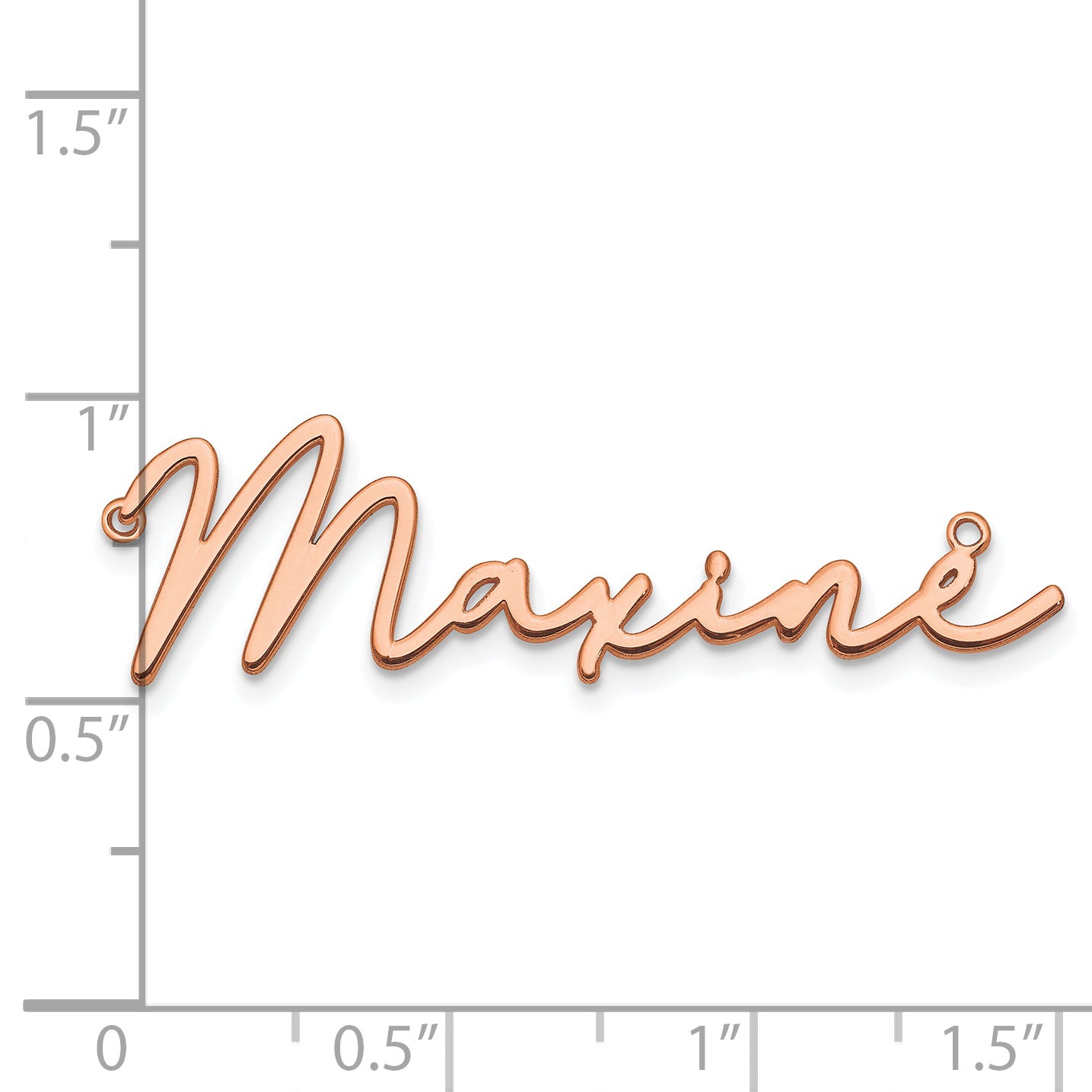 Sterling Silver Rose Gold plated Polished Bathinda Font Name Plate