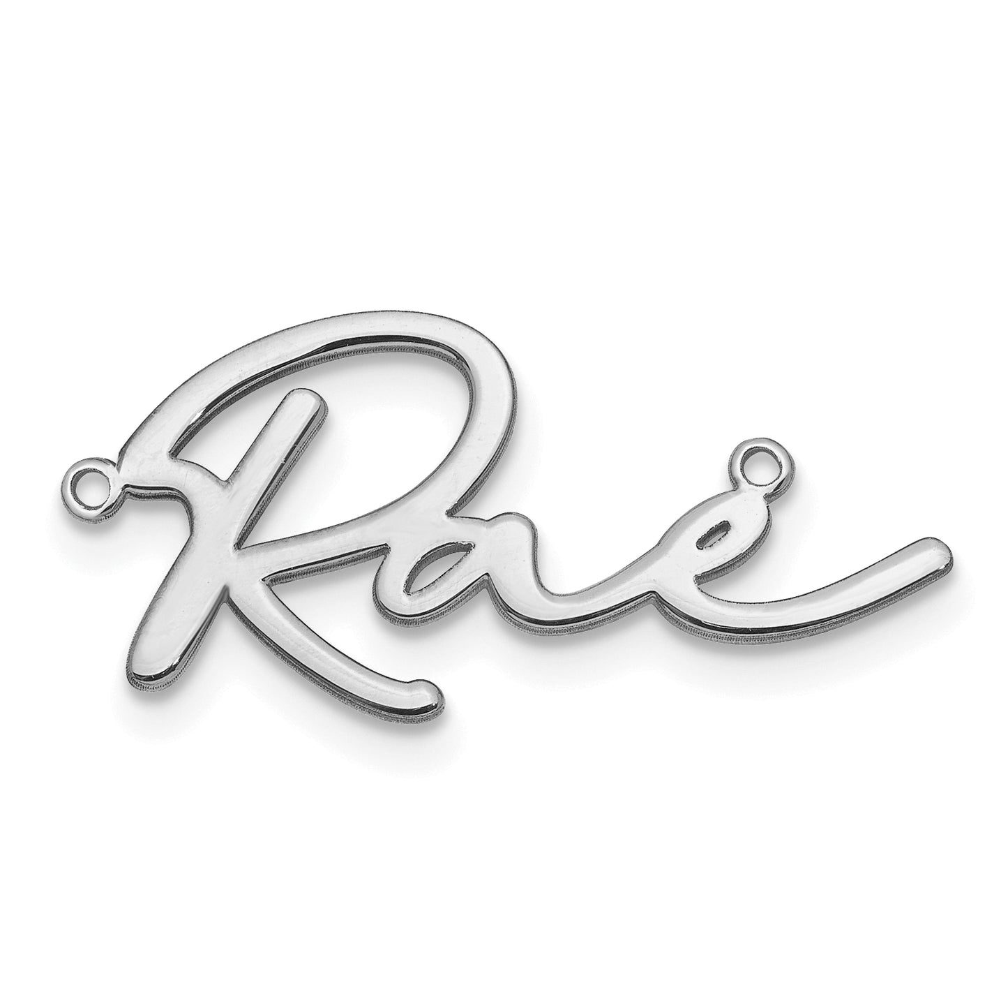 10K White Gold Polished Bathinda Font Name Plate
