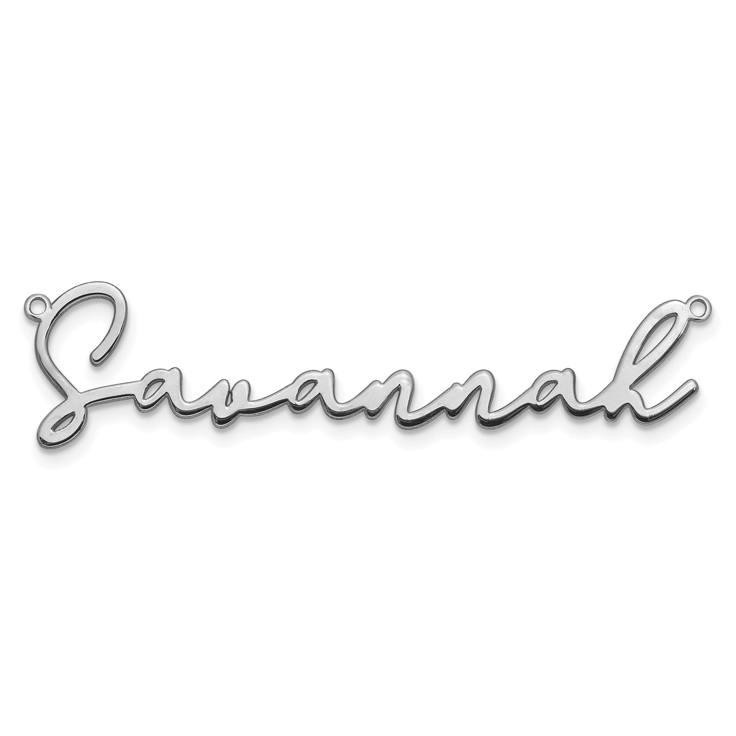Sterling Silver Rhodium plated Polished Bathinda Font Name Plate