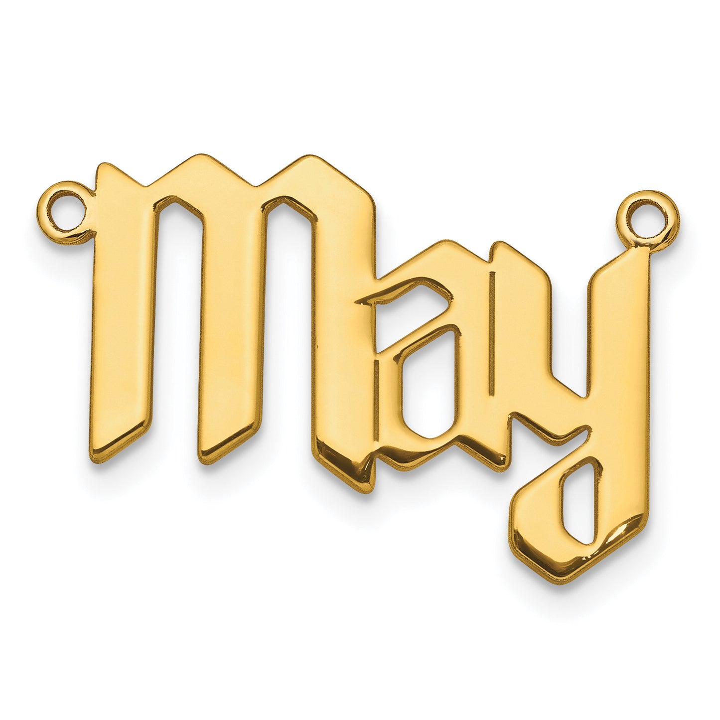 Sterling Silver Gold plated Polished New Gothic Textura Font Name Plate