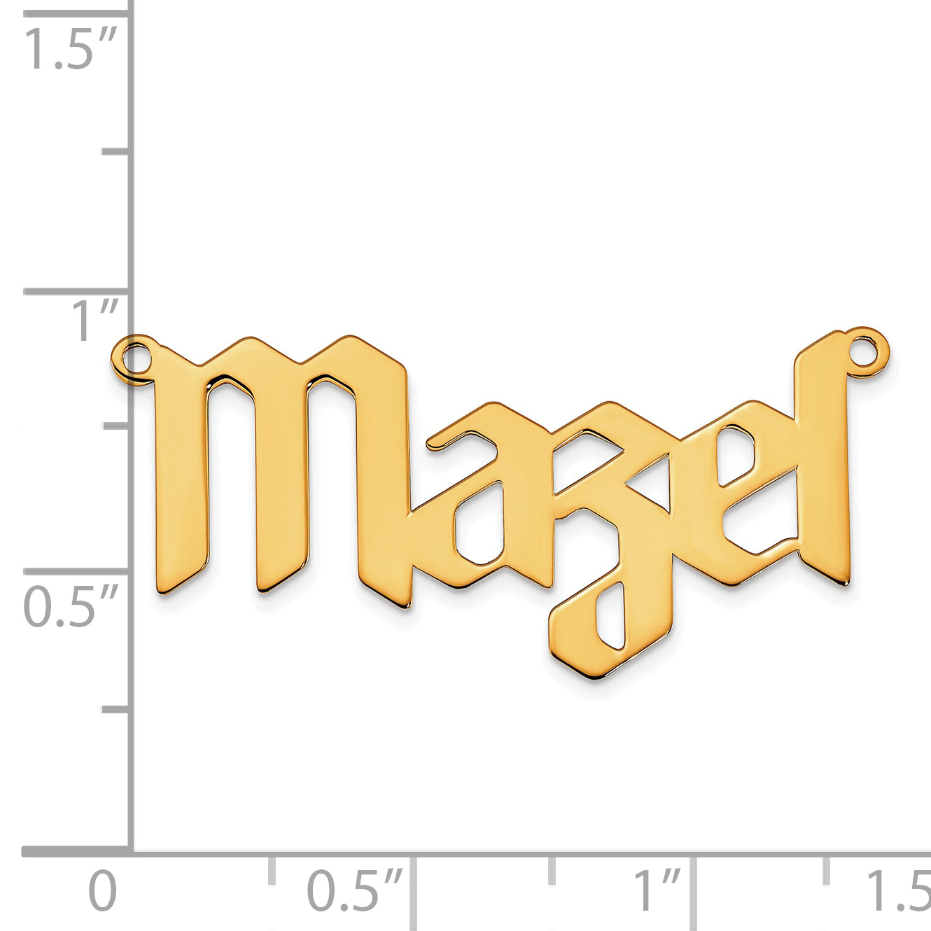 Sterling Silver Gold plated Polished New Gothic Textura Font Name Plate
