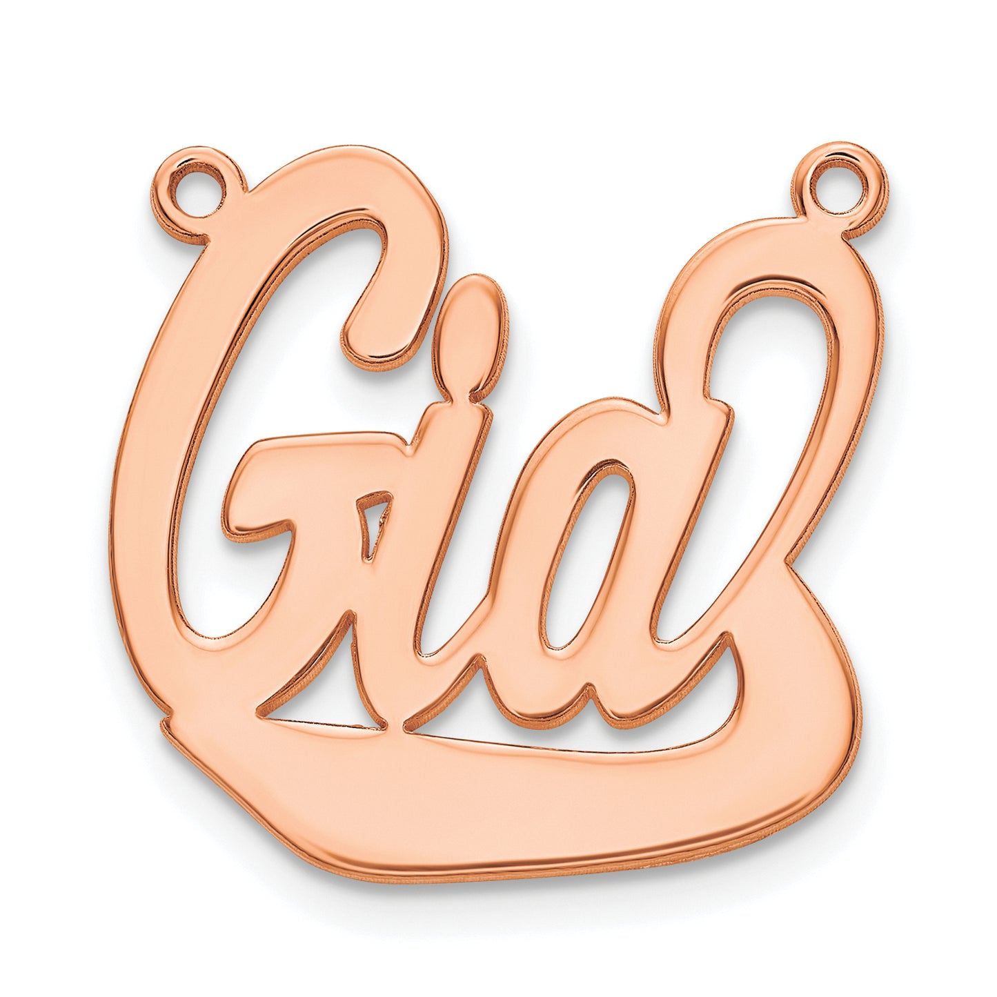 Sterling Silver Rose Gold plated Polished Name Plate