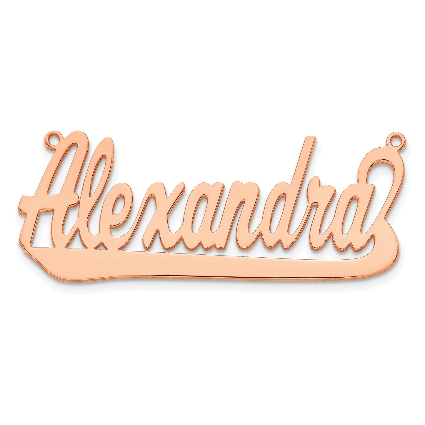 Sterling Silver Rose Gold plated Polished Name Plate