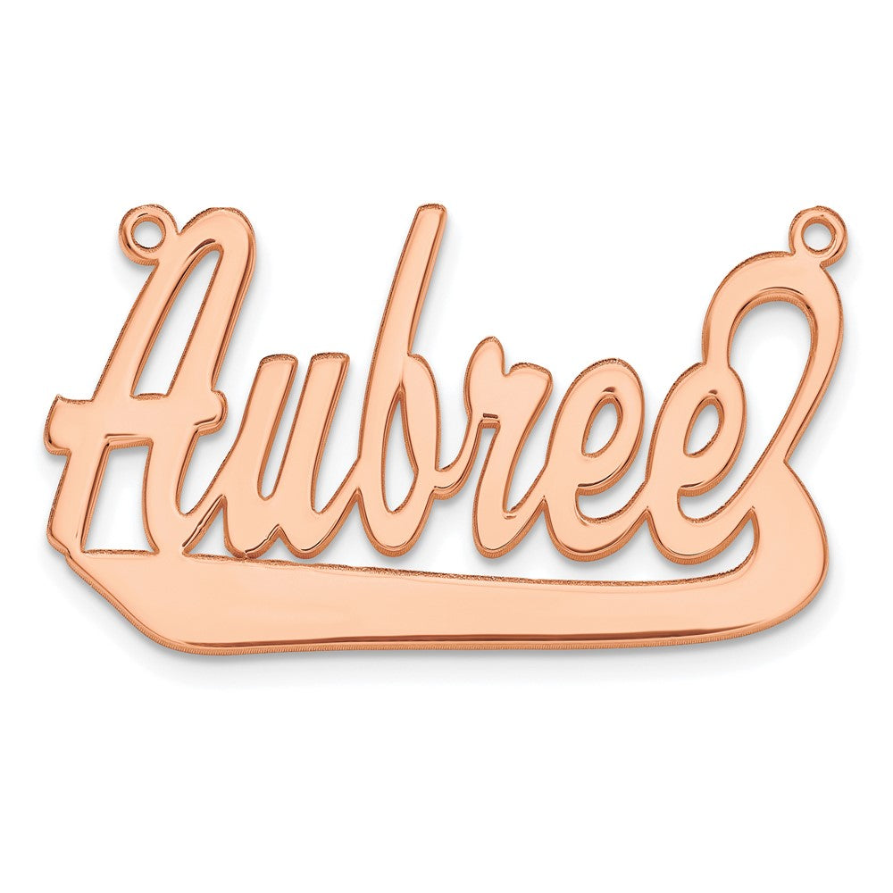 Sterling Silver Rose Gold plated Polished Name Plate
