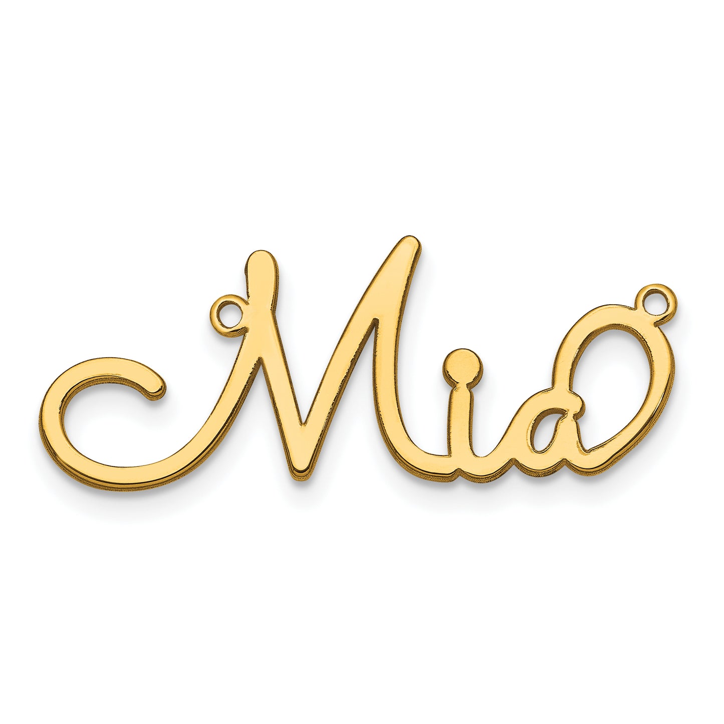 Sterling Silver Gold plated Polished Sacramento Font Name Plate