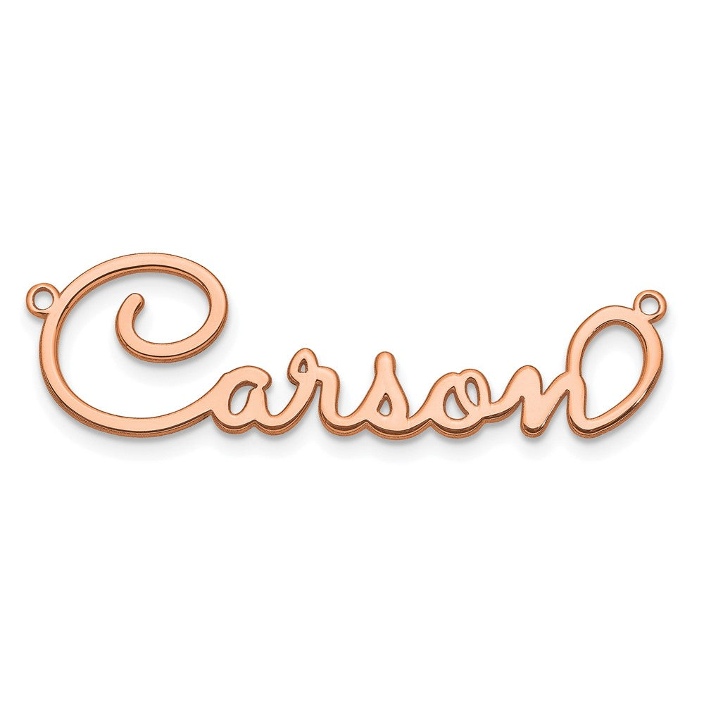 Sterling Silver Rose Gold plated Polished Sacramento Font Name Plate