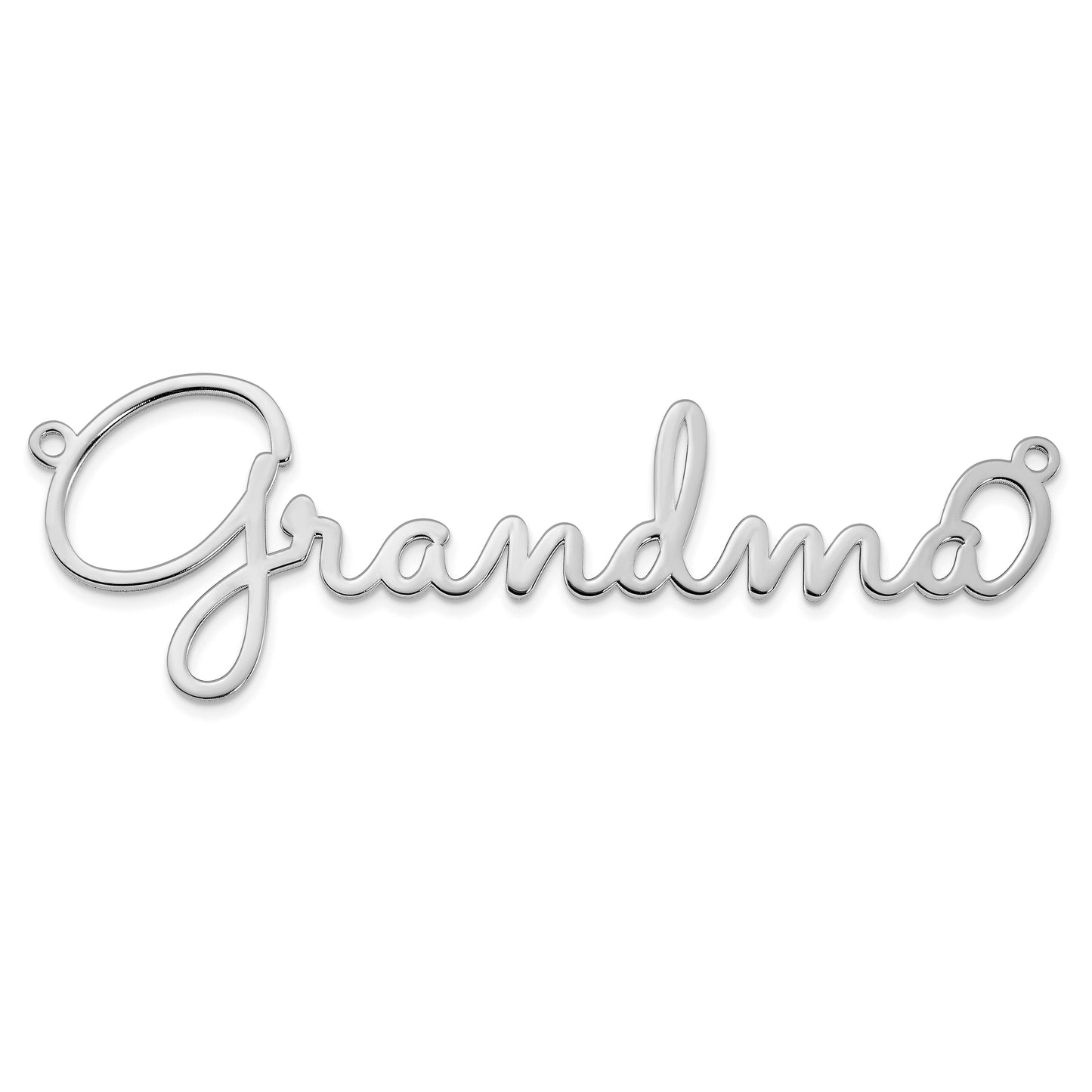 14K White Gold Polished Sacramento Font Name Plate