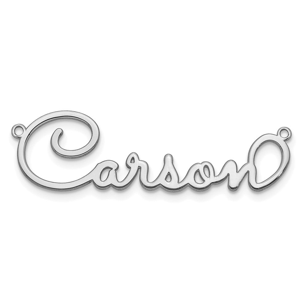 Sterling Silver Rhodium plated Polished Sacramento Font Name Plate