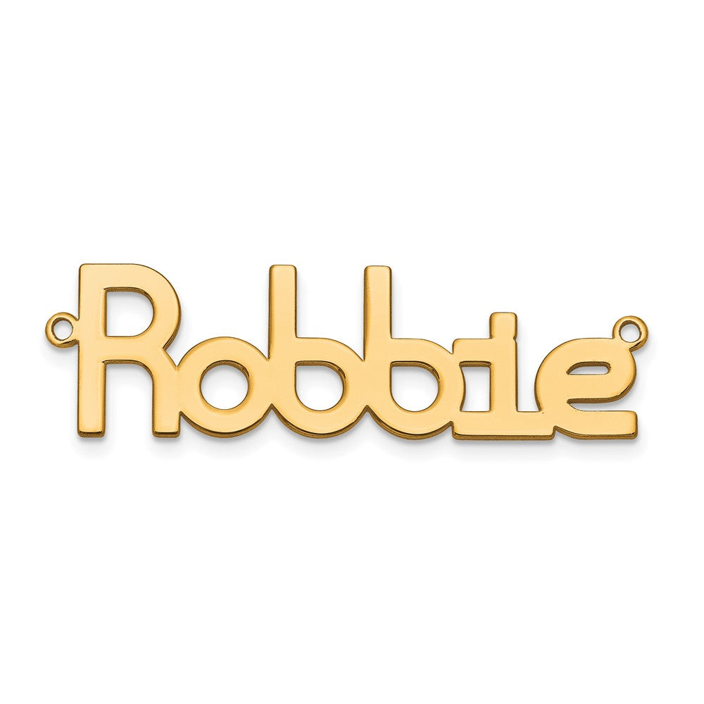 Sterling Silver Gold plated Polished Modum Font Name Plate