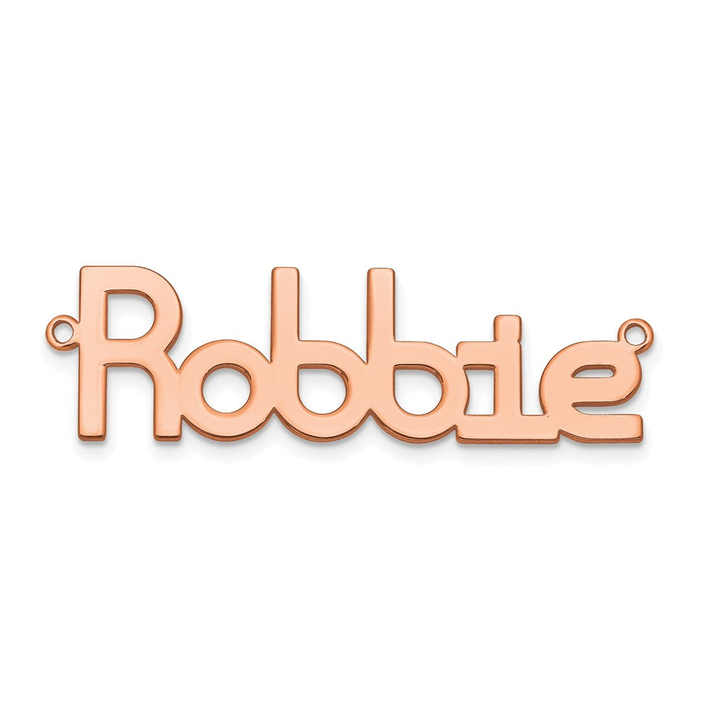 Sterling Silver Rose Gold plated Polished Modum Font Name Plate