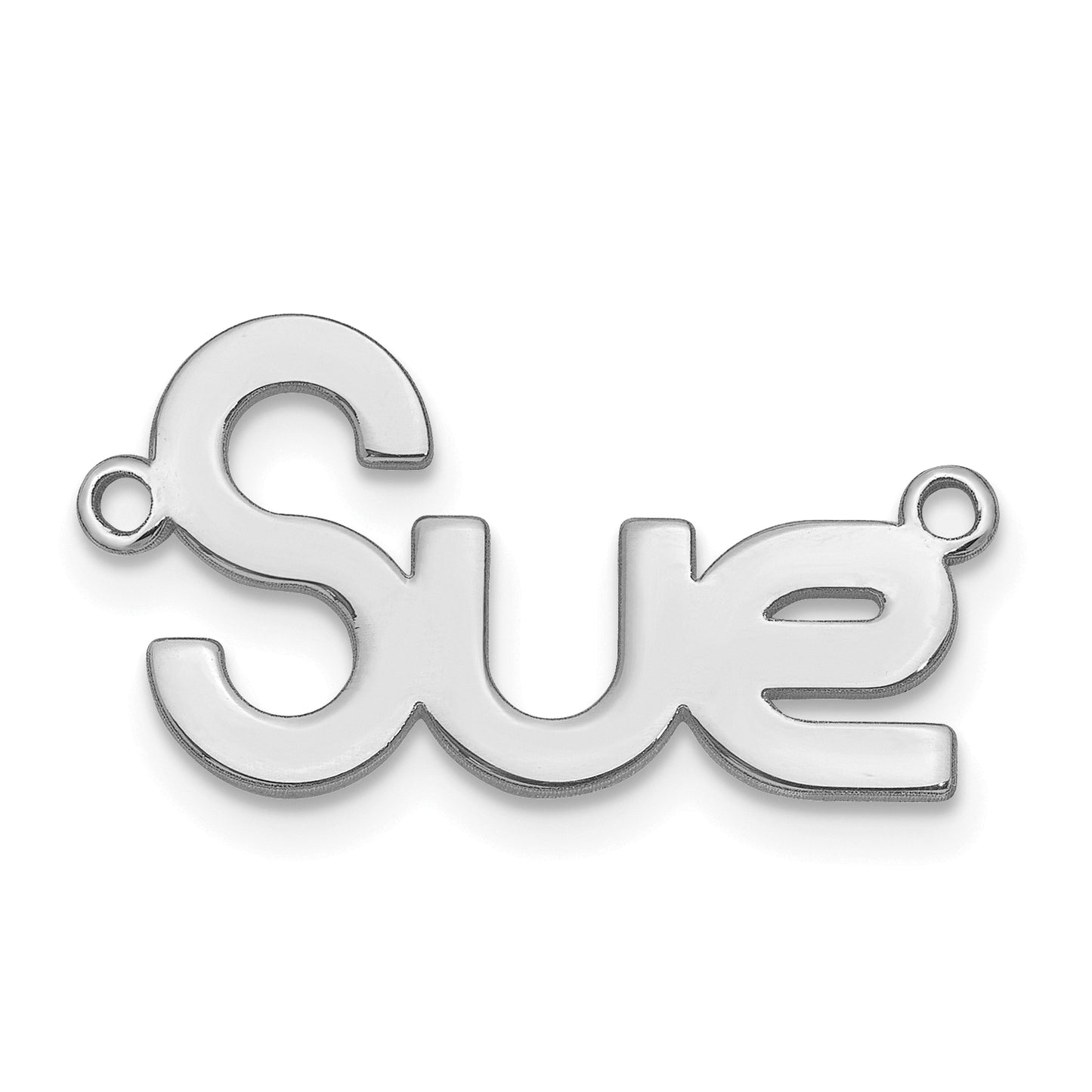 14K White Gold Polished Modum Font Name Plate