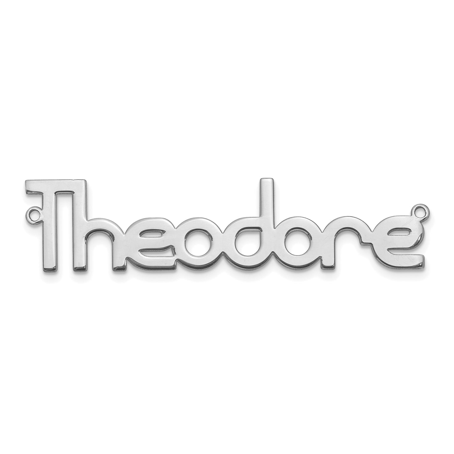 Sterling Silver Rhodium plated Polished Modum Font Name Plate