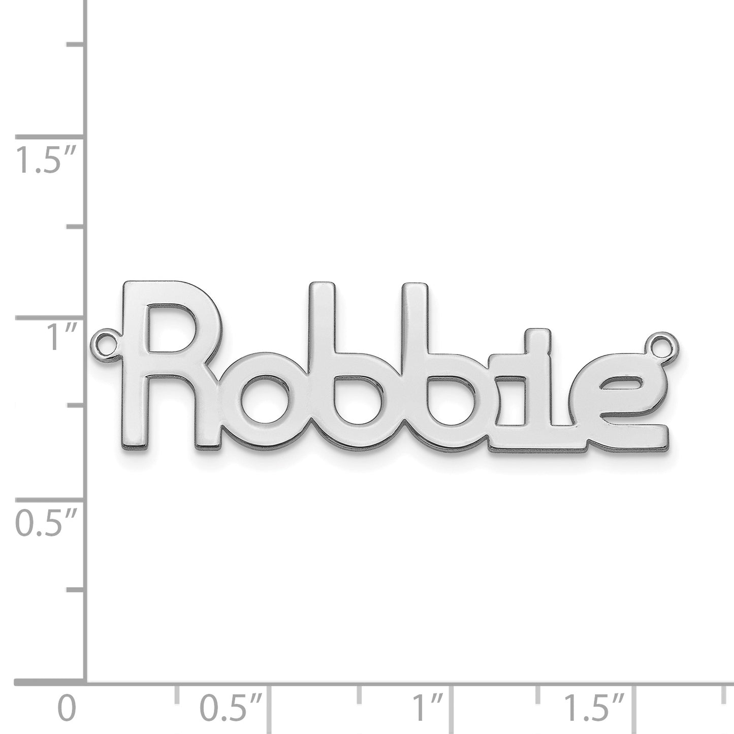 Sterling Silver Rhodium plated Polished Modum Font Name Plate
