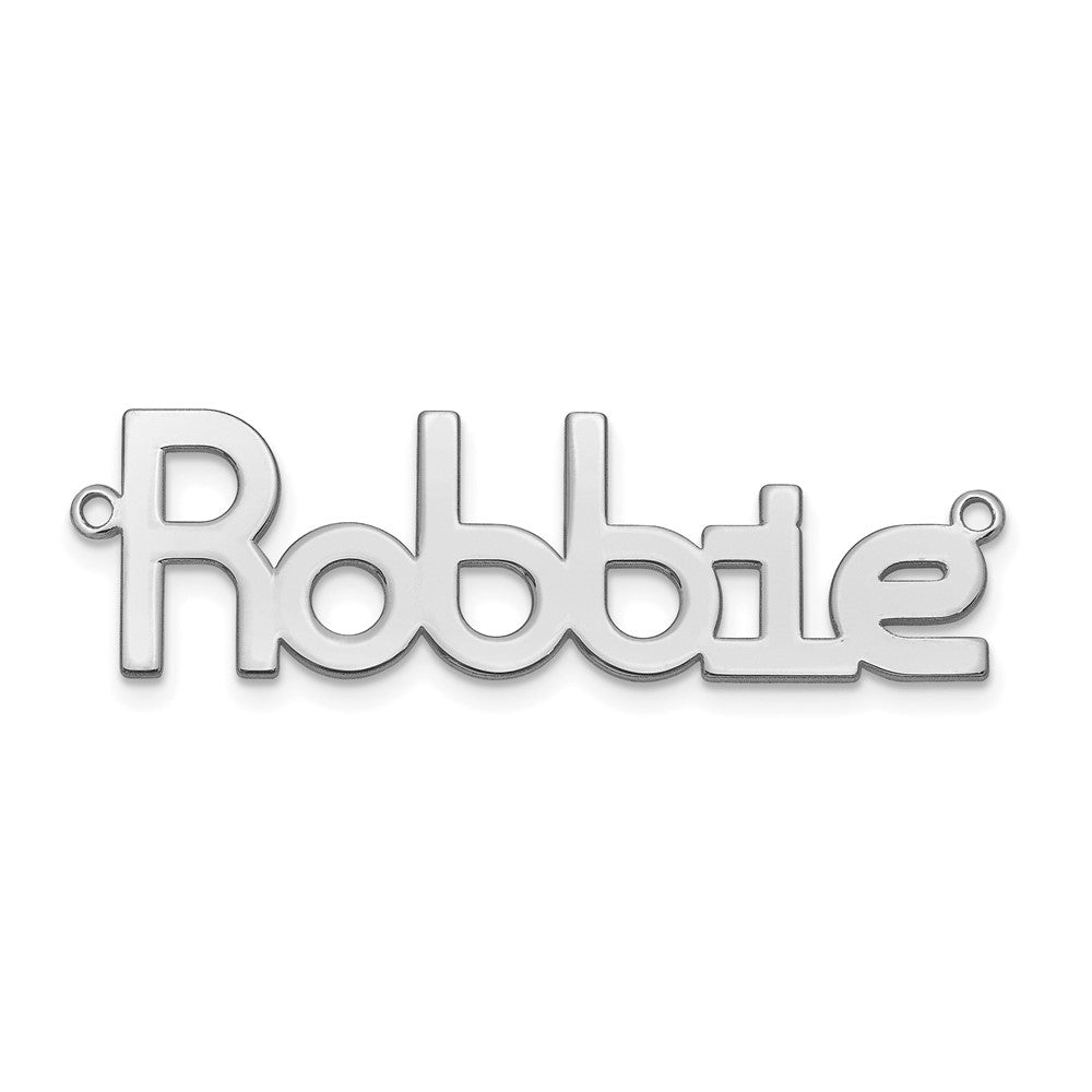 Sterling Silver Rhodium plated Polished Modum Font Name Plate
