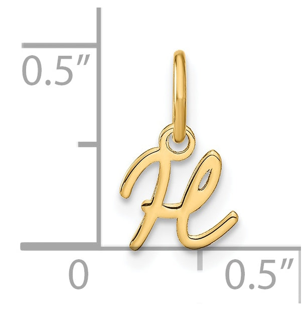 14K Yellow Gold Upper case Letter H Initial Charm