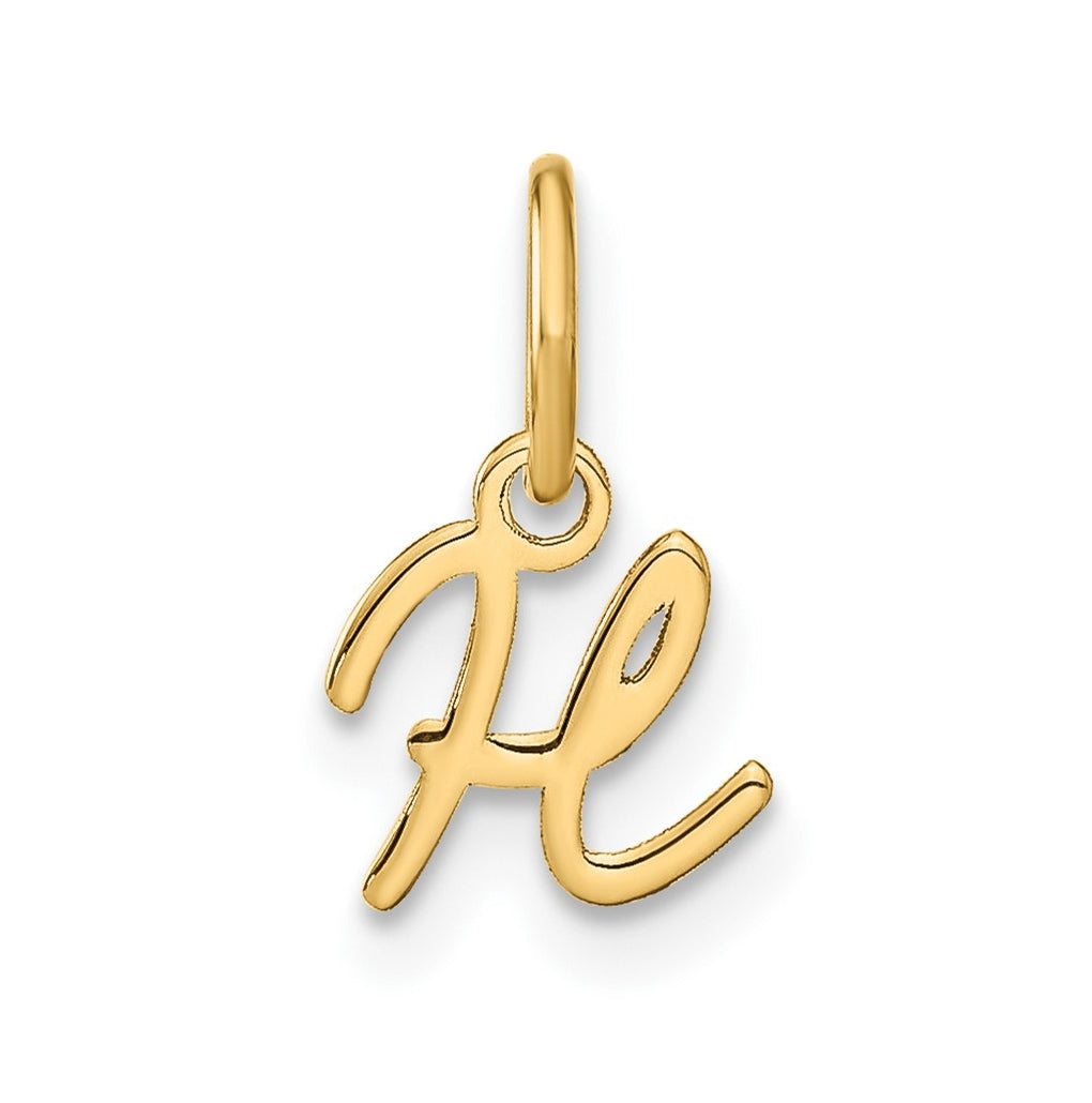 14K Yellow Gold Upper case Letter H Initial Charm