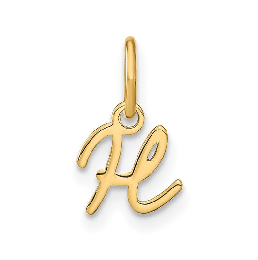 14K Yellow Gold Upper case Letter H Initial Charm