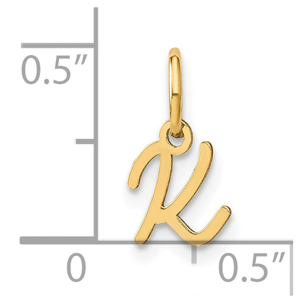 14K Yellow Gold Upper case Letter K Initial Charm