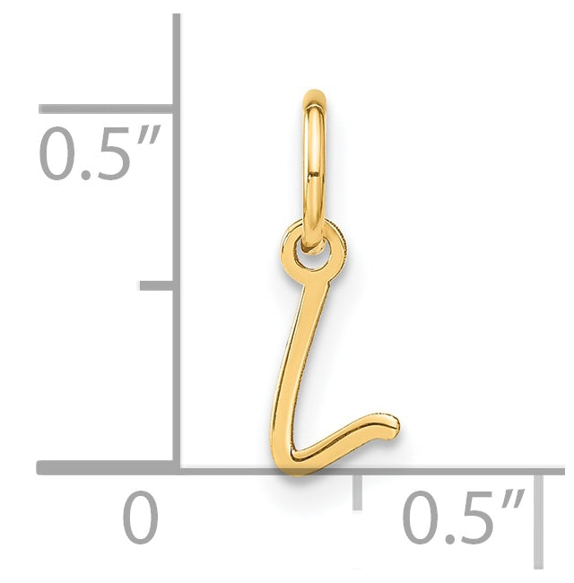Sterling Silver Gold plated Upper case Letter L Initial Charm