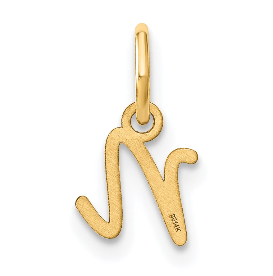 Sterling Silver Gold plated Upper case Letter N Initial Charm