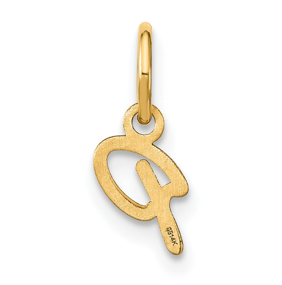 14K Yellow Gold Upper case Letter P Initial Charm