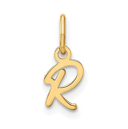 14K Yellow Gold Upper case Letter R Initial Charm