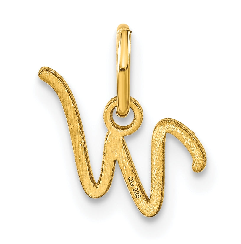 14K Yellow Gold Upper case Letter W Initial Charm